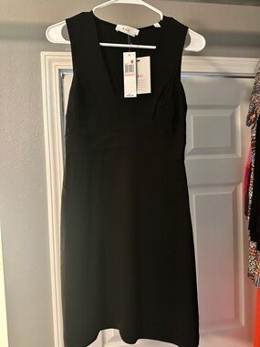 A.L.C. Black V-Neck Sleeveless Sheath Dress NWT Silk Lined Size 2